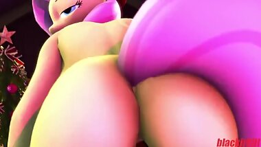 MLP FUTA 3D - MERRY CHRISTMAS 2019 - FLUTTERSHY x APPLEJACK - CLOP 3D