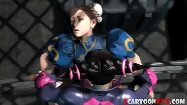 Horny Catfight 3D Animation
