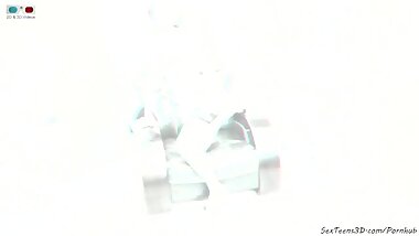 Perfect teen girl posing nude - 3D backstage