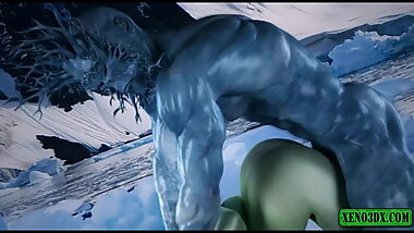 Night King Monster fucks Princess. Hentai 3D