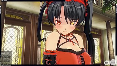 3D HENTAI DATE A LIVE Kurumi Tokisaki rides a dildo and does AHEGAO FACE
