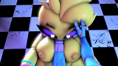 (Fnaf)(SFM) Toy Chica get's Face Fucked by Futa Bonnie