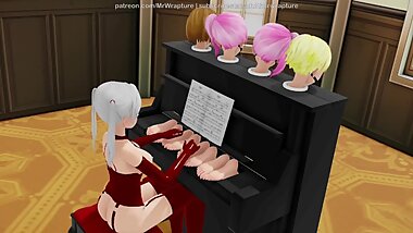 Tickle The Ivories (Yuri Bondage Sex / Foot Fetish) - 3D MMD