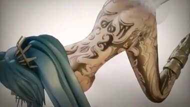 Hentai Heroine, Tatted up and Enjoying the Angles