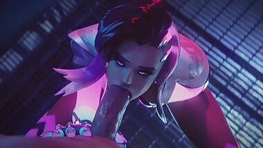 OVERWATCH SEX SOMBRA SUCKING BIG DICK