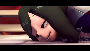 BNHA Tsuyu Asui Futanari masturbates in public