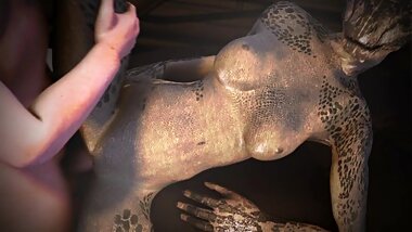 Lusty Argonian sexed by human