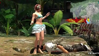 TTT2 Alisa steps on Jin in a swimsuit