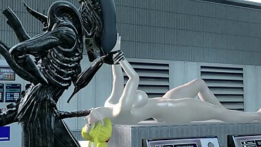 Xenomorph serving Samus Aran