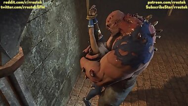 Kitana fucked hard by giant monster in 3D Animation Mortal Kombat parody