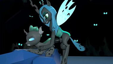 Queen Chrysails Buttfucks and Cum-Inflates A Changeling