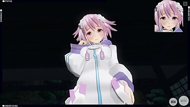 3D HENTAI POV Neptunia rides your cock in the forest house