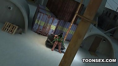 3D Cartoon Mutant Babe Gets Fucked Hard Outdoors