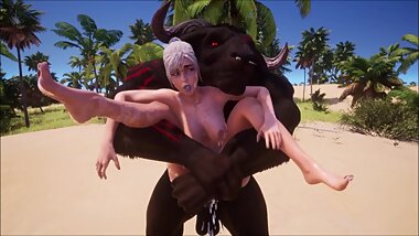 Minotaur vs Aoi hardcore furry porn (Wildlife)