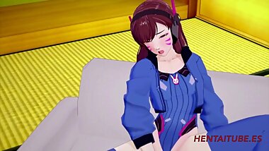 Overwatch Hentai - D.va fingers herself and uses a toy