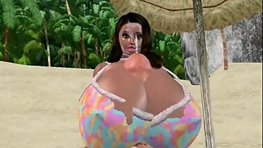 Genie uses her breasts