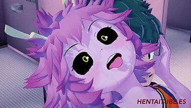 Boku No Hero Hentai - Mina is Fucked by Midoriya in School's Bathroom