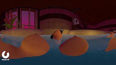 In GIantess Kim K's Tub Part 2 - 3D-360 VR - patreon.com/VirtualG