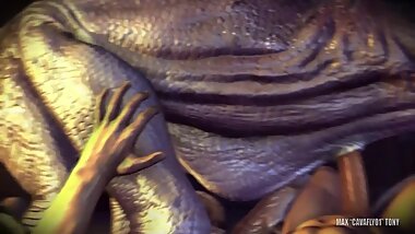 raptor + human sex + cum in mouth