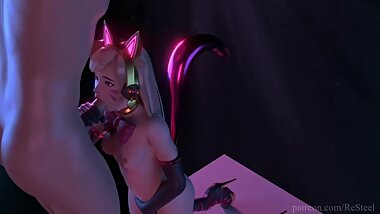 OVERWATCH - DVA - SLOW BLOWJOB AND PUSSY RUB by ReSteel (3D ANIMATION NOSOUND)