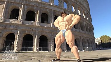 Hank grows huge_male muscle growth animation