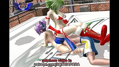 MMD Facesitting Ass sandwich 2