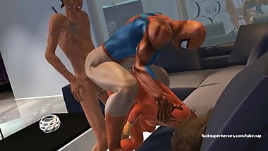 Spidey & punk double fuck spiderwoman