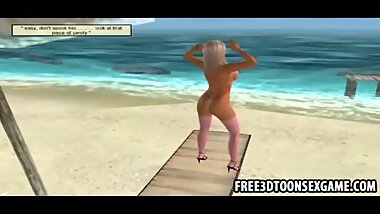 Beautiful stripper babe from a 3d cartoon animation