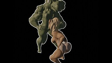 incomplete amateur 3d animation croc and cat