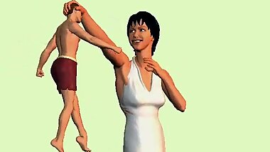 Poser giantess vs small man