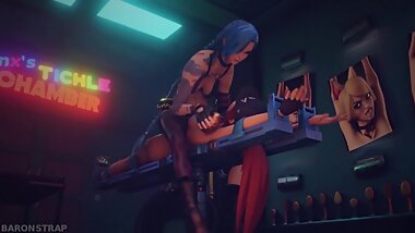 3D Animation - Hot Akali And Jinx - Part 1