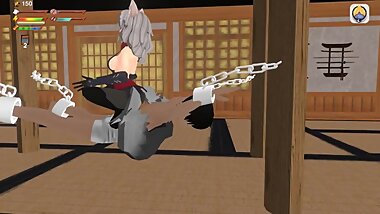 3D Game Foxgirl and slave "Femdom University"