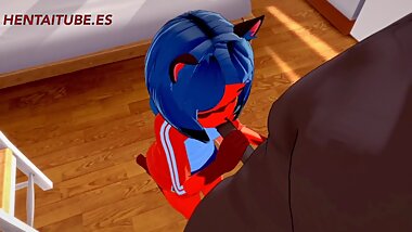 BNA - Michiru x Furry Handjob, Blowjob and Fuck with cum inside