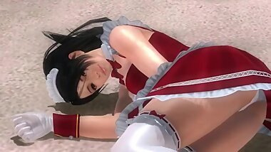 Dead or alive 5 Momiji sexy Milf maid exposing her ass miniskirt upskirt !