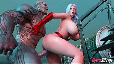 Captain Marvel vs Thanos - Hentai 3D
