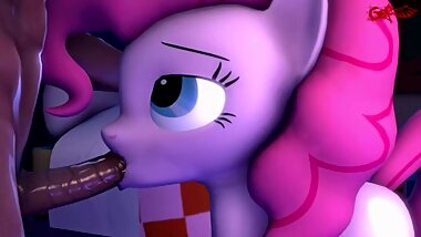 Pinkie Pie X Human Blowjob 3D MLP SFM, by godoffury