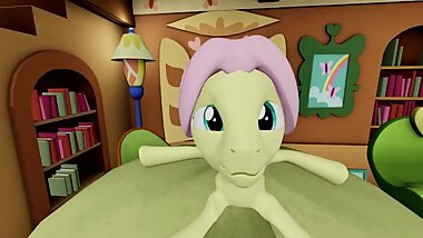 POV Twilight Sparkle makes shy pony Butterscotch's hyper cock outgrow his Cottage