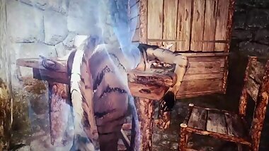 Khajiiti teen takes cold ghost cock