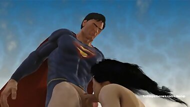 superman kryptonites on wonder womans face