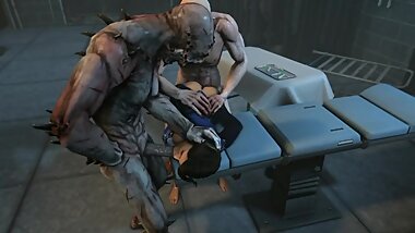 Ashley and Femshep trapped in the Labroom (Mass Effect sex)