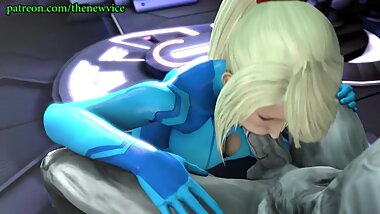 Samus Aran blowjob
