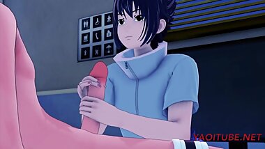 Naruto Yaoi - Naruto x Sasuke , Footjob, Handjob & Cum