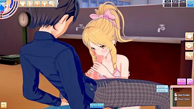 3D Hentaigame - yamada elf 1 // Head lick & blowjob