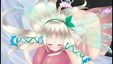 3D hentai cutie Angel self masturbating