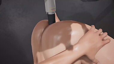 Robot droid fucked a young beauty in the ass ( Animation 3D)