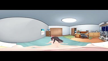 3D 4K VR 360 and 3D - Rear KizunaAI while Mimiku wiating her turn !?