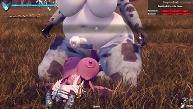 Purple futa demon fucks cow girls.