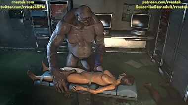 Lara Croft fucked rough by Coach in the mouth and then by Cyclop in gaped P