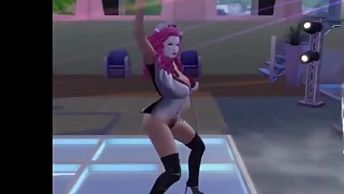 CLOWN NURSE DANCING IN A CLUB NO SKIRT