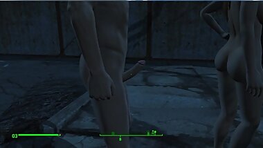 The guy shows his huge dick and then fucks the girl